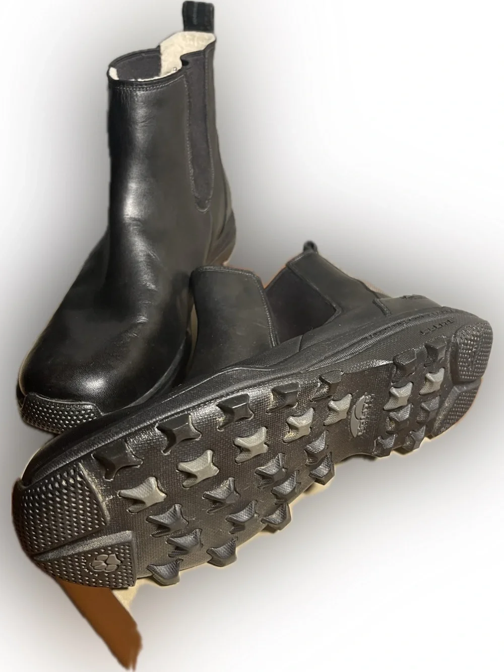 GoLite Winter Lite Waterproof Chelsea Boots Black Leather Shearling Lined 10